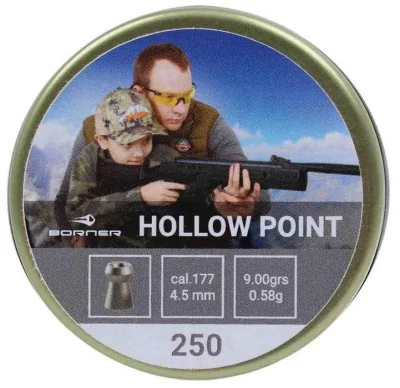 Puli pnevmaticheskie Borner Hollow Point k.4,5mm 0,58g (250sht)